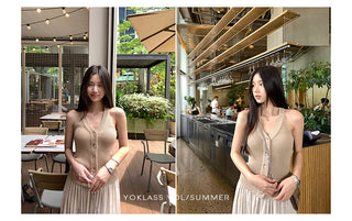 V-neck sleeveless vest