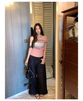 mesh off-shoulder top