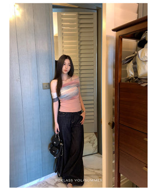 mesh off-shoulder top