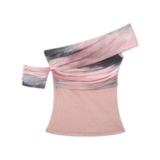 mesh off-shoulder top