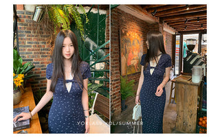 V-neck knit dress