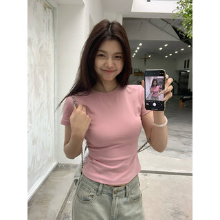 white round neck Top