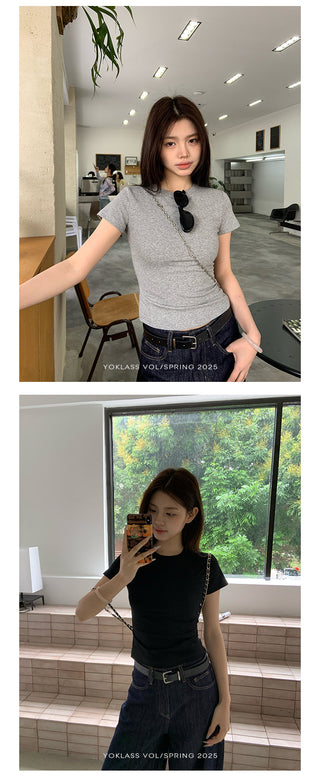 white round neck Top