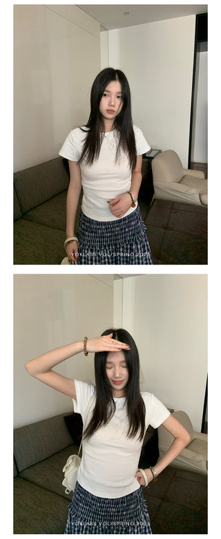 white round neck Top