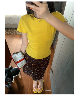 white round neck Top