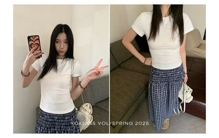 white round neck Top
