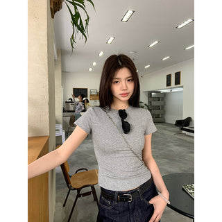 white round neck Top