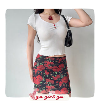 3D flower crop-top