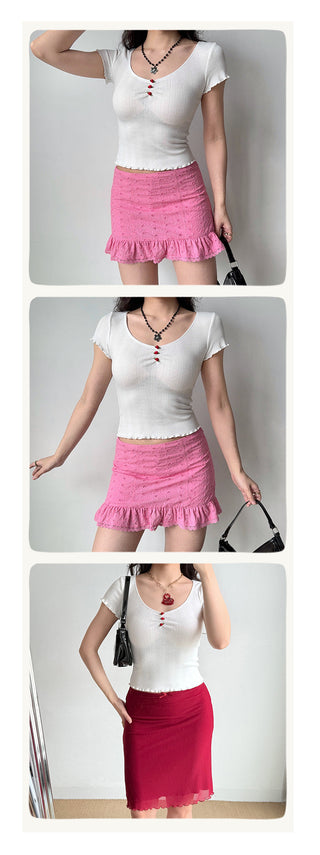 3D flower crop-top