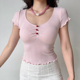 3D flower crop-top