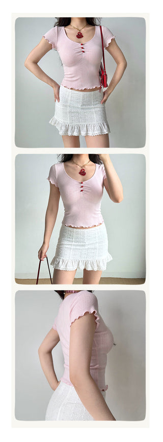 3D flower crop-top