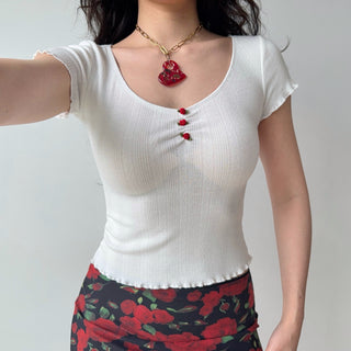 3D flower crop-top