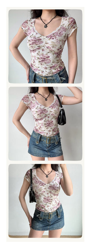 retro lace Top
