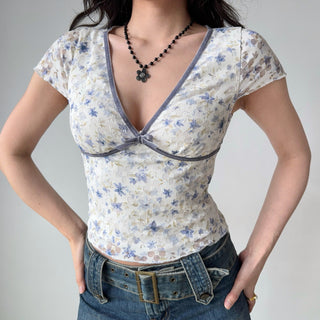 deep V lace top