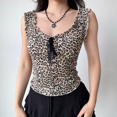 leopard sleeveless vest