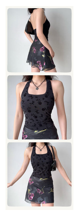 flocking halter vest