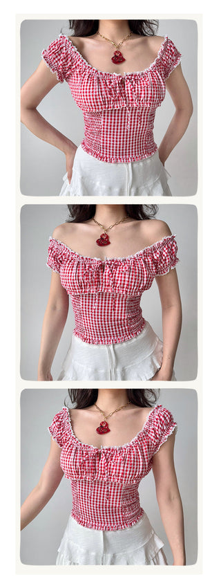 puff plaid shirt