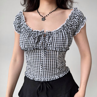 puff plaid shirt