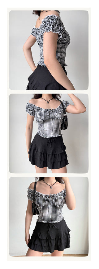 puff plaid shirt