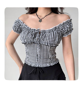 puff plaid shirt