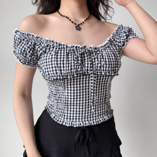 puff plaid shirt
