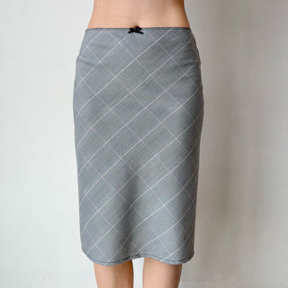plaid midi skirt