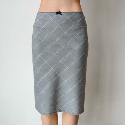 plaid midi skirt