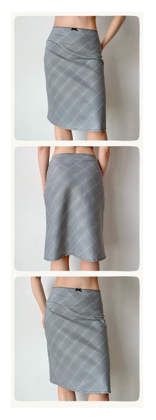 plaid midi skirt