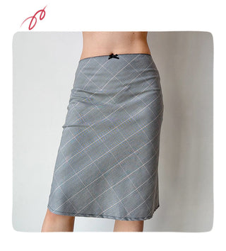 plaid midi skirt