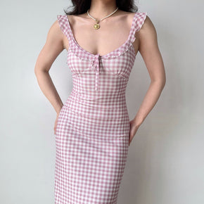 pink plaid dress