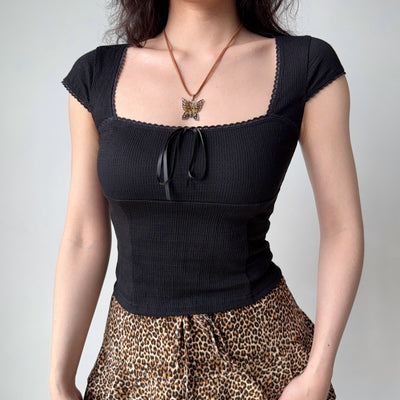 square collar Top