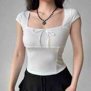 square collar Top