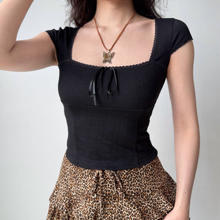 square collar Top