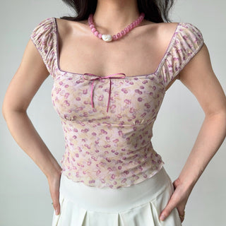 cherry print top