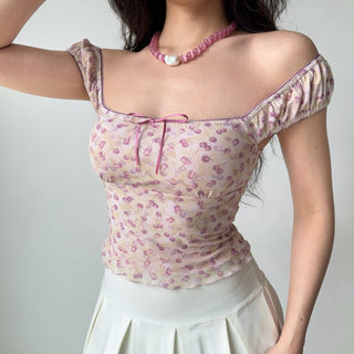 cherry print top