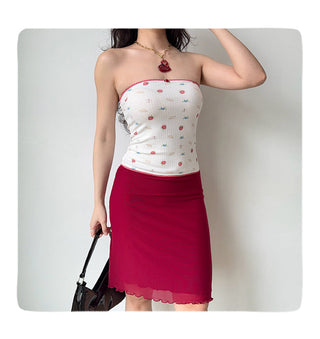 red mesh skirt