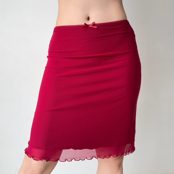 red mesh skirt