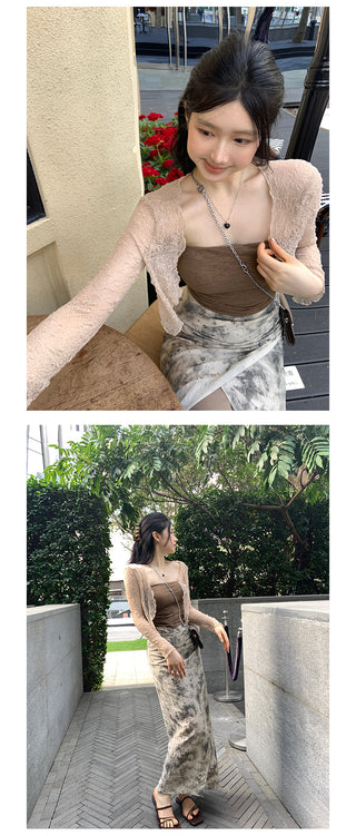 khaki knit cardigan