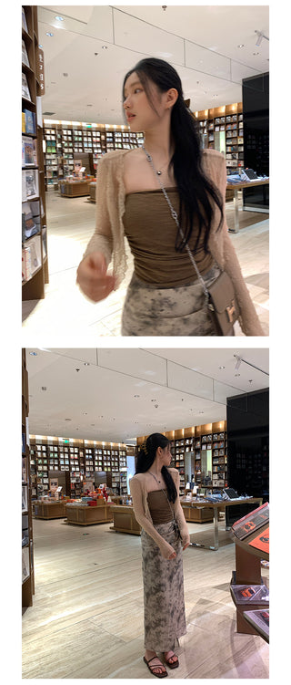 khaki knit cardigan