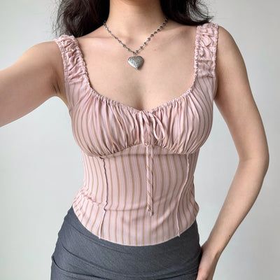 lace striped vest