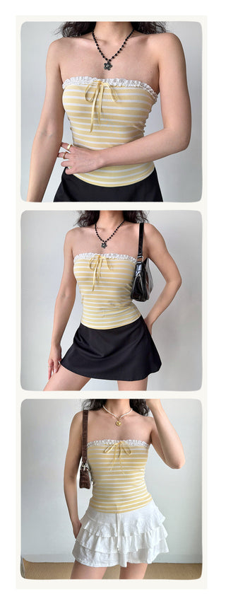 lace bow tube