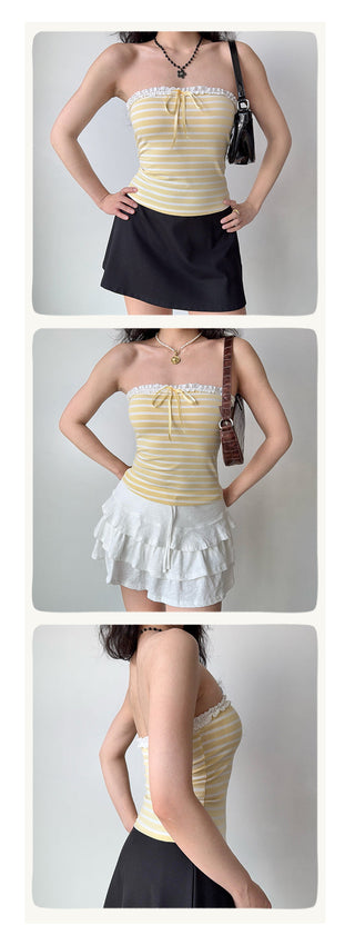 lace bow tube