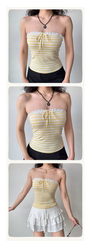 lace bow tube