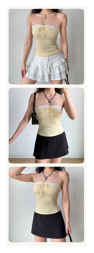 lace bow tube