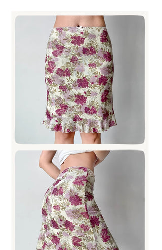 retro printed skirt