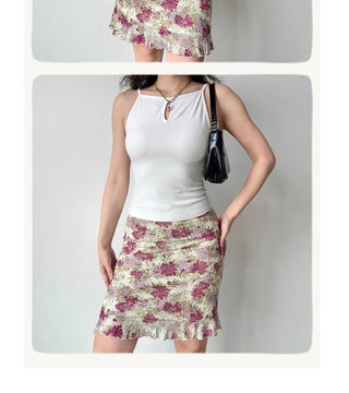retro printed skirt