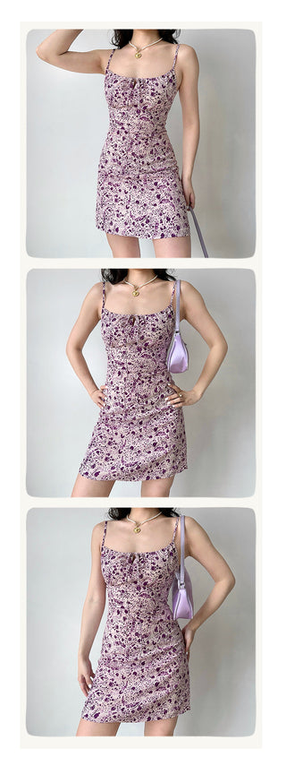 purple floral dress