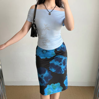 rhinestone off-neck top