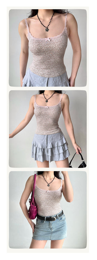 leopard spaghetti vest