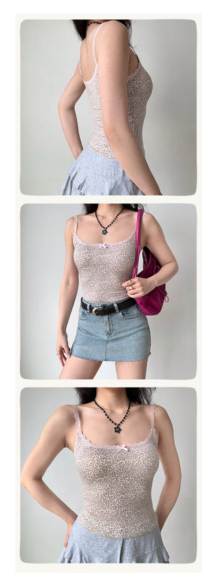 leopard spaghetti vest